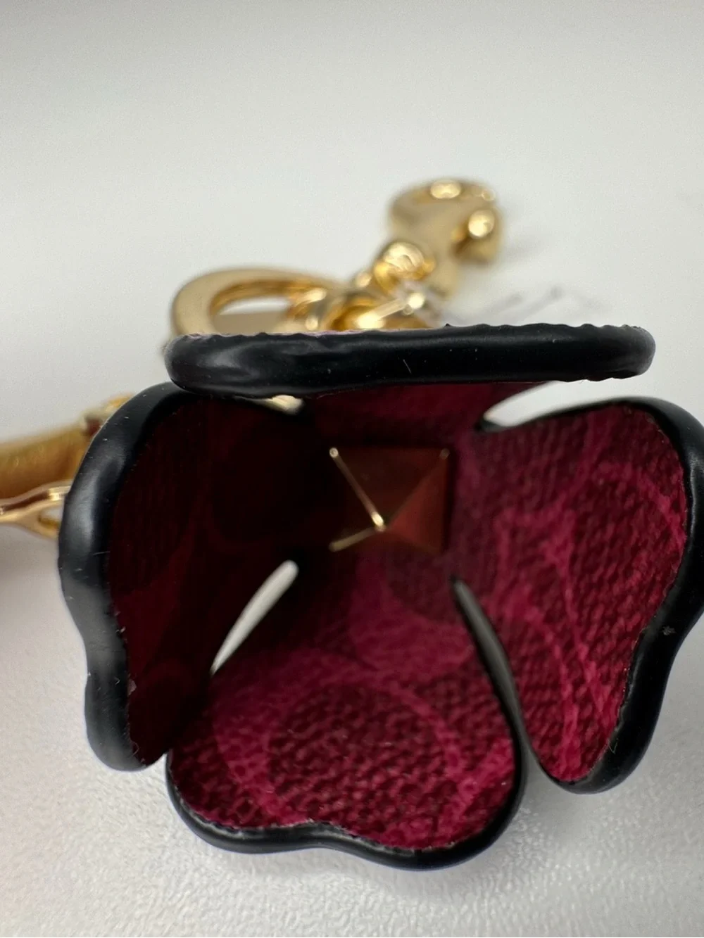 Coach Signature C Pink And Purple Gold Fob Charm Keychain NWT - Picture 6 of 14